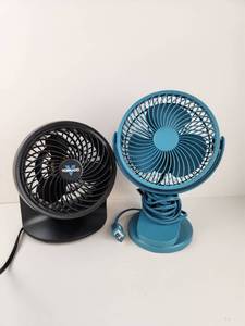 lot 267 image: Vornado 2-Unit Desk Fan Lot Black and Blue