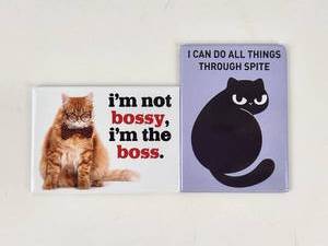 lot 275 image: Cat Themed Magnets Set of 2
