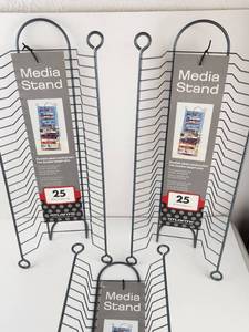 lot 281 image: Atlantic Media Stand 25 DVDBlu-ray Capacity Two Double Height Slots Set of 3