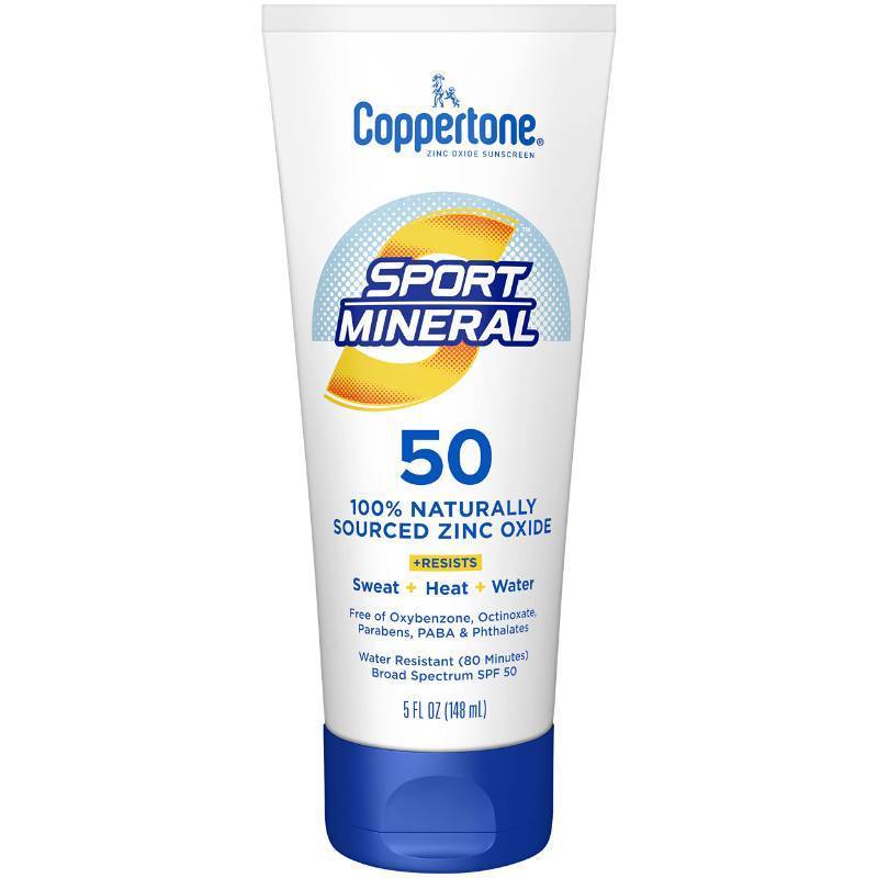 lot 59675 image: Coppertone Sport Mineral Sunscreen Lotion SPF 50, 5 FL OZ - Retail $15