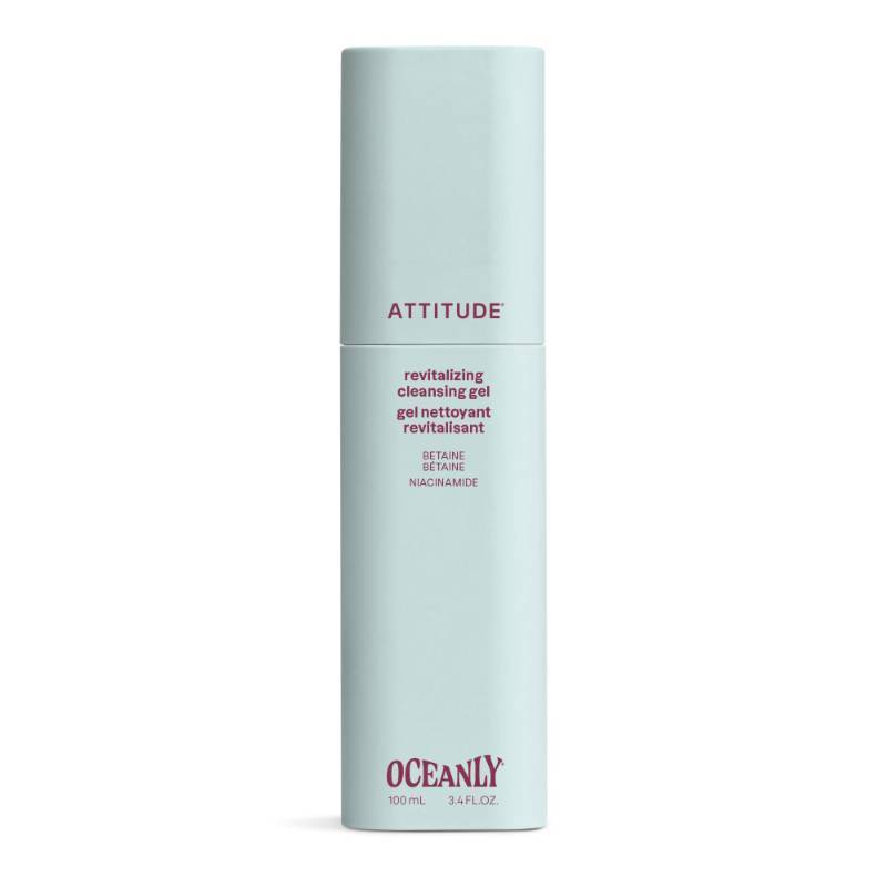 lot 29315 image: ATTITUDE Revitalizing Cleansing Gel, Gentle Face Wash with Betaine & Niacinamide for Radiant, Healthy-Looking Skin, EWG Verified, Vegan, Unscented, 3.4 Fl Oz - Retail $16
