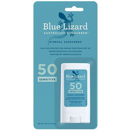 lot 29360 image: Blue Lizard Sensitive Mineral Sunscreen Stick - SPF 50 - 0.5 oz - Retail $59