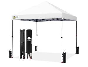 lot 59832 image: CROWN SHADES 10x10 Pop Up Canopy, Outdoor Canopy Tent, White - Retail $150