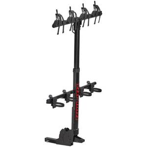 lot 59837 image: Yakima 4-Bike Vertical Hanging Hitch Mount Bike Rack HangOver 4 - Tilt-Away - Retail $450