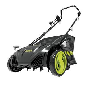 lot 59852 image: Sun Joe 13-Amp Corded Lawn Dethatcher  Scarifier with Collection Bag  Electric Powered Tool - Retail $170