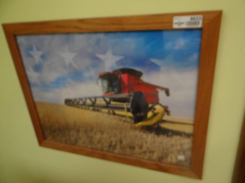 lot 8623 image: Framed Combine print- 20 x 26
