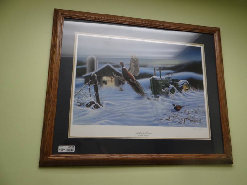 lot 8624 image: Framed print of Pheasant- Signed & numbered by Artist Mark Bordignon Titled  Midnight Visitor
