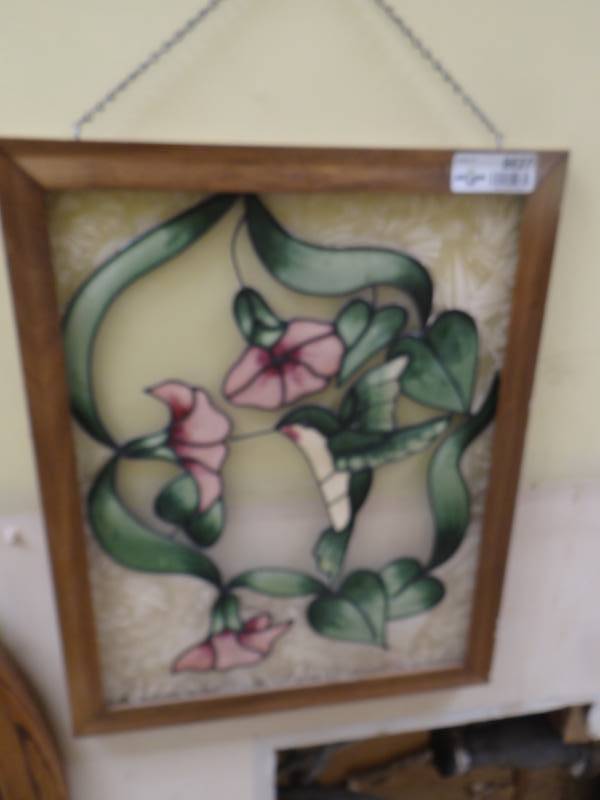 lot 8627 image: Stained glass look wall art- 15.5 x 19.5