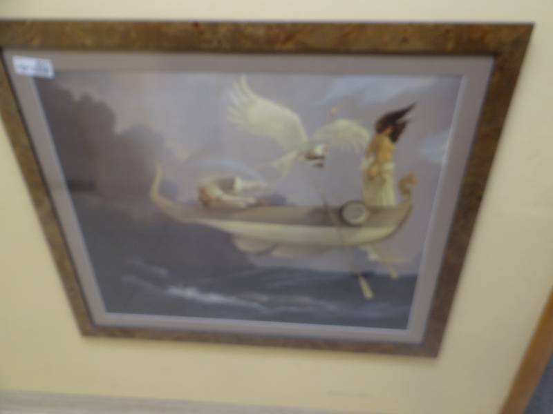 lot 8641 image: Very cool framed mystical print- 34.5 x 29.5