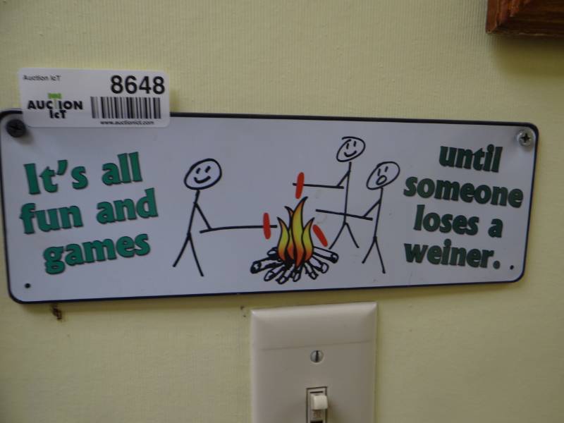 lot 8648 image: 2 metal signs