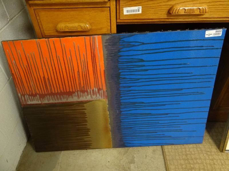 lot 8660 image: Original painting Waterfalls signed by artist John Q- 24 x 36