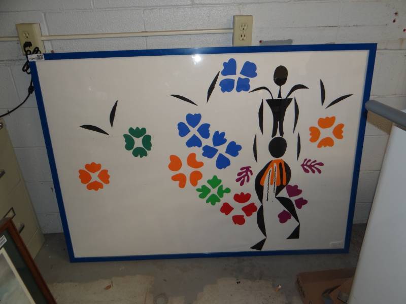 lot 8665 image: Large framed modern art- 56 x 40