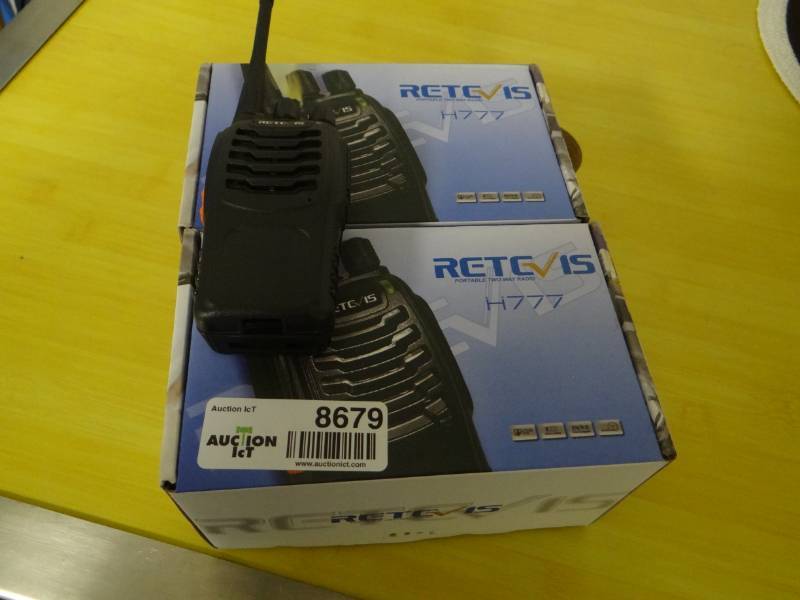 lot 8679 image: Pair of NEW professional quality portable 2 way radios w chargers
