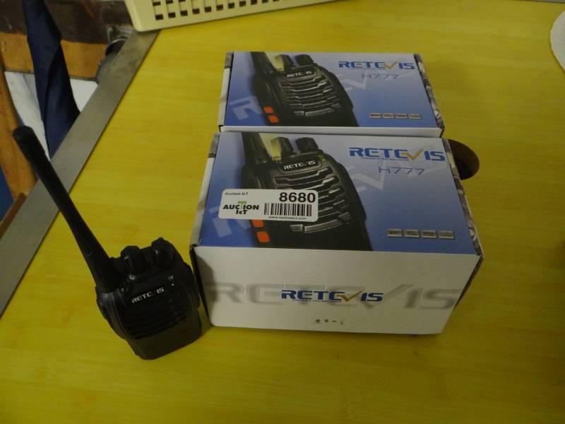 lot 8680 image: Pair of NEW professional quality portable 2 way radios w chargers