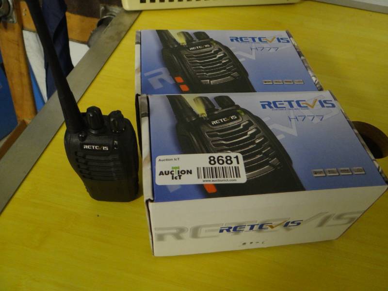 lot 8681 image: Pair of NEW professional quality portable 2 way radios w chargers