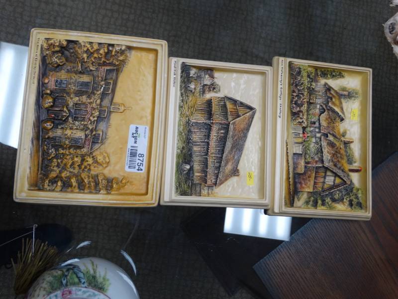 lot 8754 image: 3 Ivorex wall hangings- Made in England