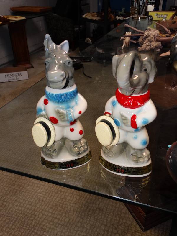 lot 8782 image: Jim Beam Donkey & Elephant decanters
