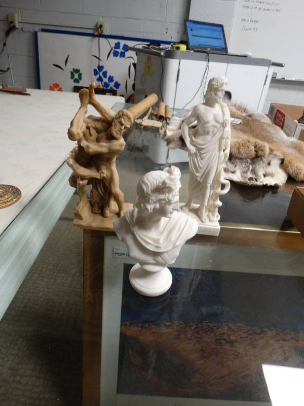 lot 8794 image: 3 Greek god statues