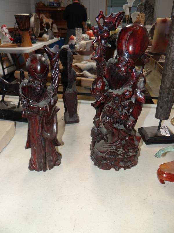 lot 8828 image: 2 carved wood statues
