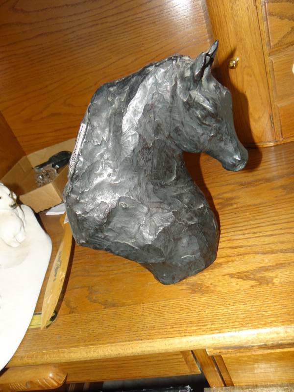 lot 8845 image: Horse head sculpture by J Pearson