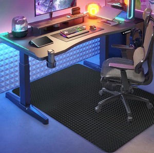 lot 8 image: Vicwe Gaming Chair Mat for Hardwood Floor, Office Chair Mat, PVC Computer Chair Mats, Easy Glide, Floor Protector for Rolling Chair-Black