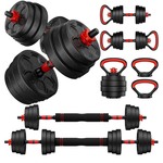 Adjustable Dumbbell Set, 20/33/45/70/90lbs Free Weight Set with Connector, 5-in-1 Dumbbell Set for Barbells, Kettlebells, Push up Stand, Weight Plate, Home Gym Suitable Men/Women