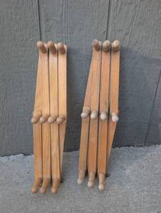 lot 1004 image: Wooden Accordion Racks - Lot of 2