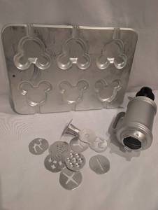 lot 1514 image: Cookie Press Set with Interchangeable Discs  Mickey Mold Tray