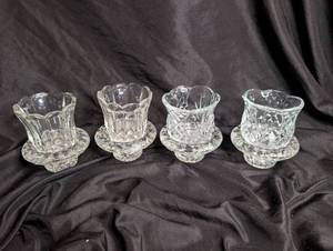 lot 2509 image: Glass Candle Holders - 4 ct (two styles)