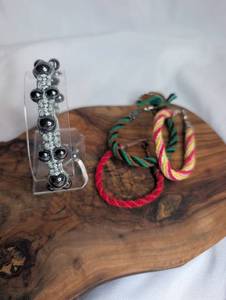 lot 3605 image: Beaded Bracelet Set 4-Piece Colorful Rope Cord with Metal Charms