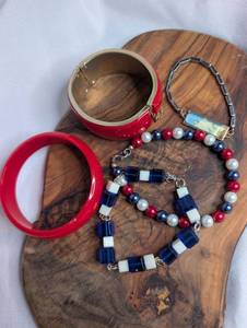 lot 3608 image: RedWhiteBlue Jewelry Lot Includes Statue of Liberty Bracelet