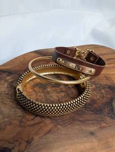 lot 3611 image: Lot of 3 Fashion Bracelets Including Brown Leather Love Bracelet