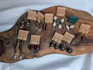 lot 3716 image: Lot of 10 Beaded Earrings with Assorted Beads - Handmade