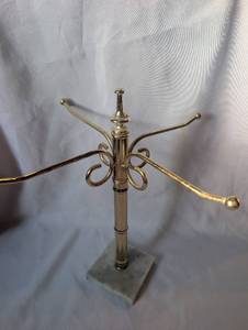 lot 4004 image: Brass Jewelry Stand with Marble Base