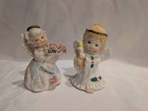 lot 6002 image: Lot of 2 Angel Figurines Month Series February 3332