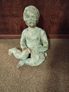 lot 946 image: Child Statue.  Has broken toes and fingers.  Located in basement.  Approximately 18in tall