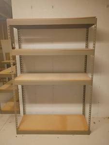 lot 970 image: Metal Shelves.   72 x 48 x 19.  Located in basement