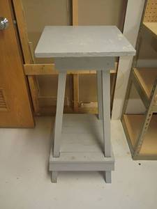lot 978 image: Small Wooden Table 38 x 18 x 18.   Located in basement