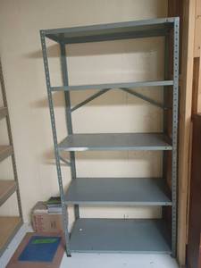 lot 991 image: Metal Shelves.  71 x 36 x 18.   Located in basement
