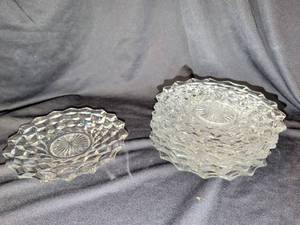 lot 1005 image: Qty 8, Fostoria American Clear Glass Salad Plate 7.75in