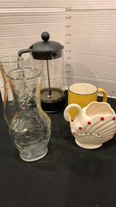 lot 1137 image: French Press Coffee Maker with Glass Carafe and cup