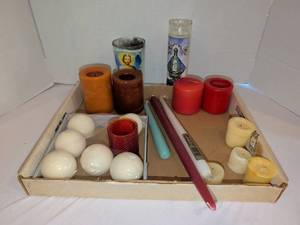 lot 1219 image: Candle Lot Pillar, Votive, Tea Light, Prayer Candles and more