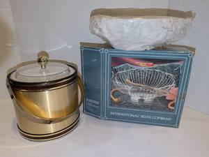 lot 1255 image: International Silver Company basket and Ice Bucket with Lid and Handle