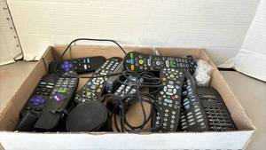 lot 1316 image: Mixed Lot Remote Controls & Cables Roku AT&T Technics and Others