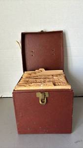lot 1320 image: 45 RPM Vinyl Nat King Cole Records Collection in Storage Case