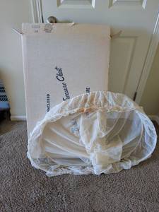 lot 1362 image: Preserved wedding gown with hoop. Size 10 or 12