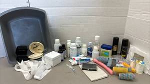 lot 1410 image: Hair Care and Beauty Supply Lot with Salon Accessories and Products