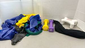 lot 1414 image: Exercise & Fitness Lot Dumbbells Resistance Bands