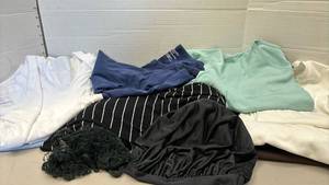 lot 1418 image: Womens shirts, striped dress and more - various sizes