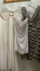 lot 1427 image: Lot of 3 Womens Formal Dresses Sequin Pleated Ruched
